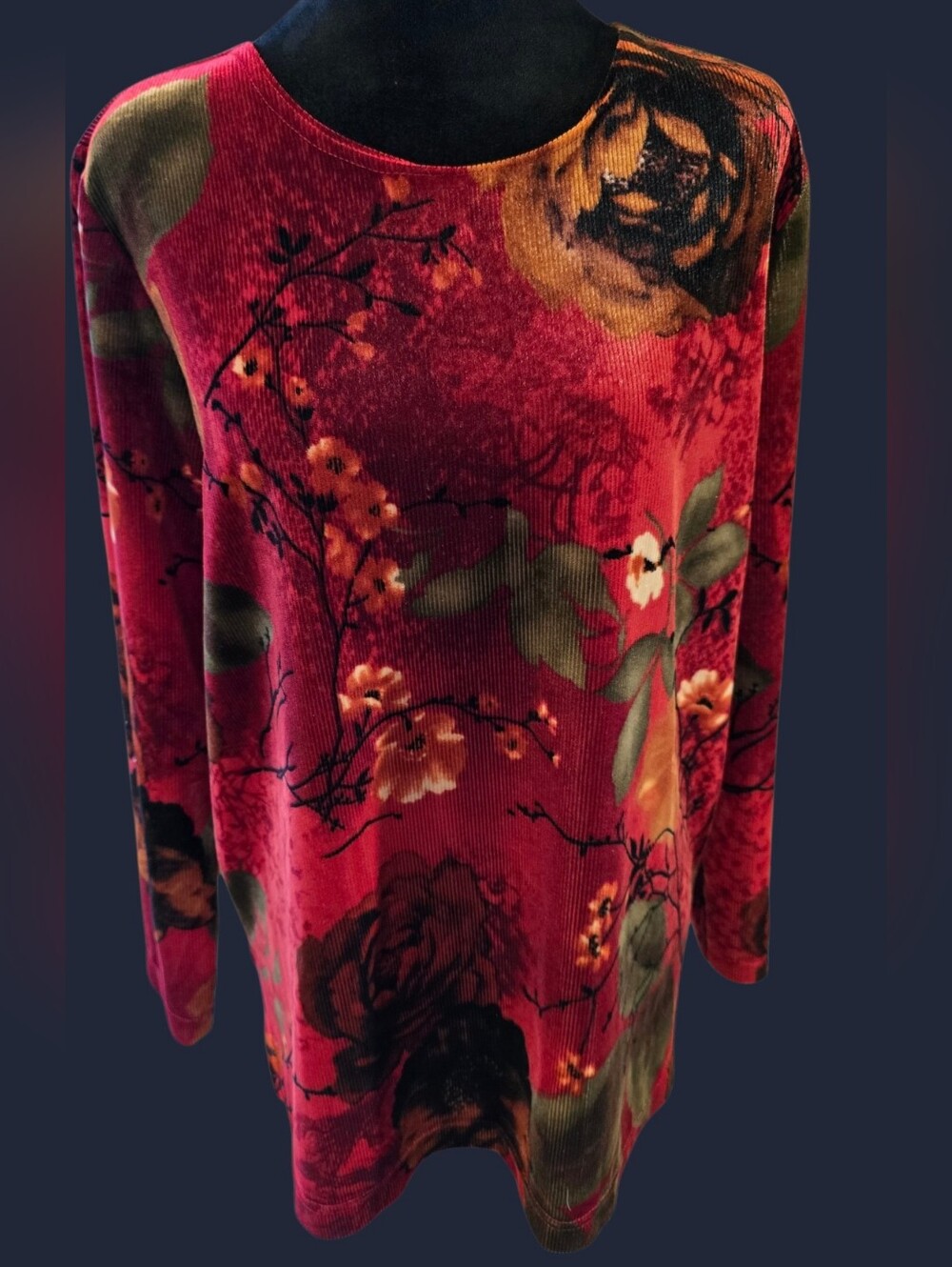 Caribou Cranberry Soft Velour Like Top Medium